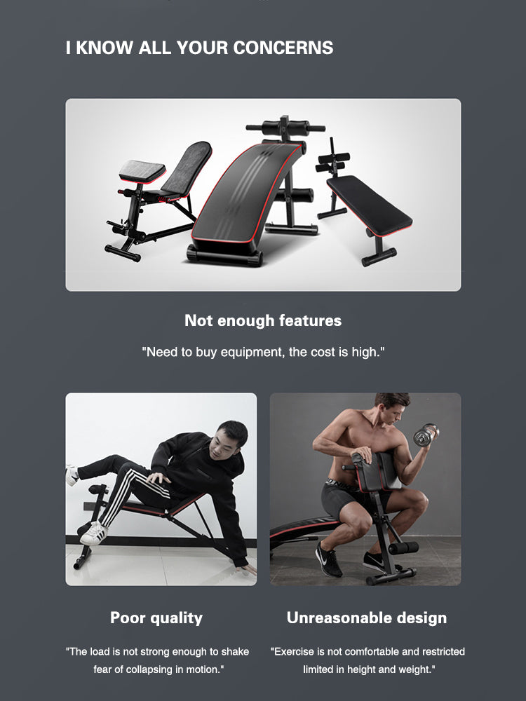 Dumbbell stool sit-up aid fitness equipment home men's multifunctional workout sport stand-up bench