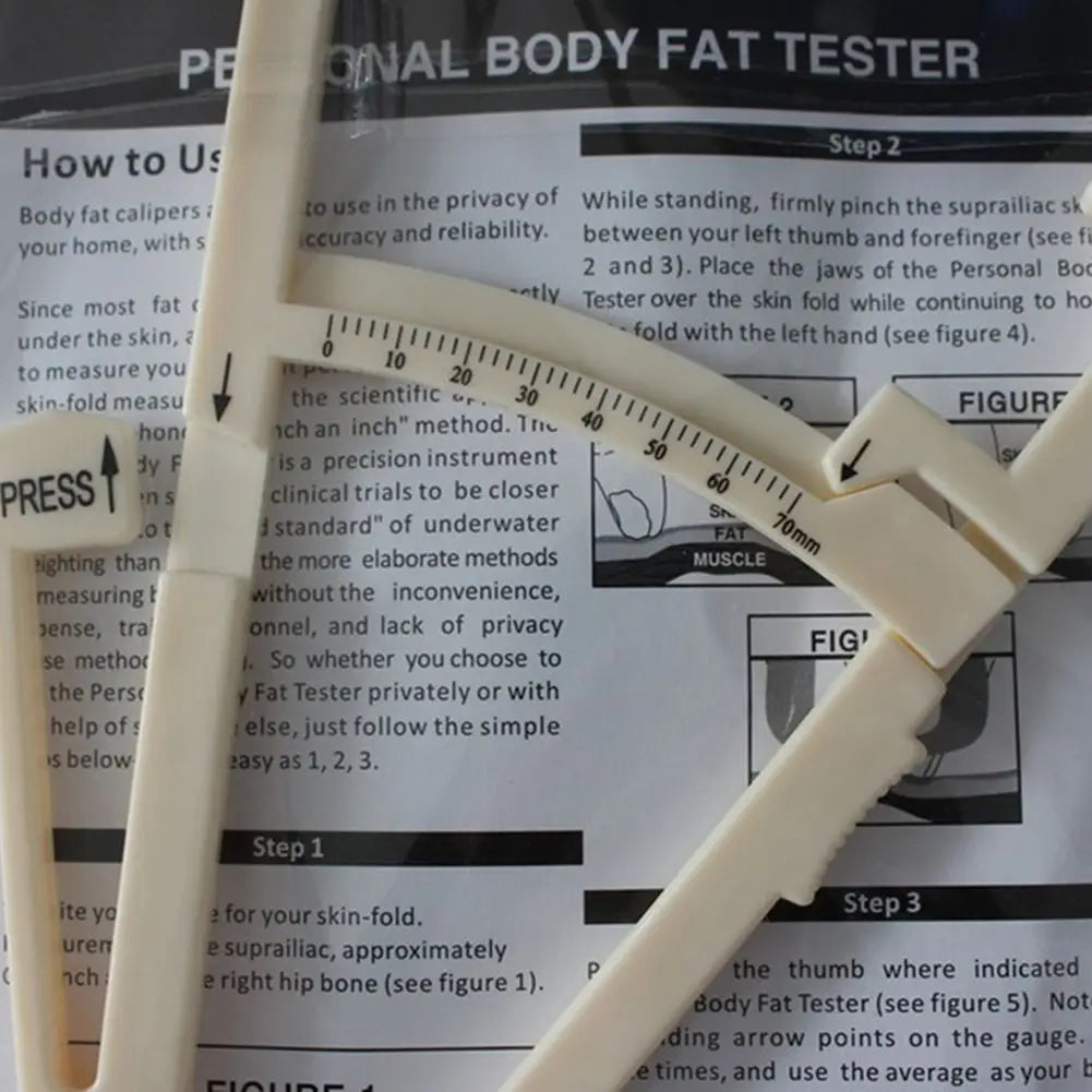 1Pcs Crossfit Body Fat Loss Tester Calculator Fitness Caliper Clip Measurement Slim Skin Fold Body Fat Chart Gym Equipment