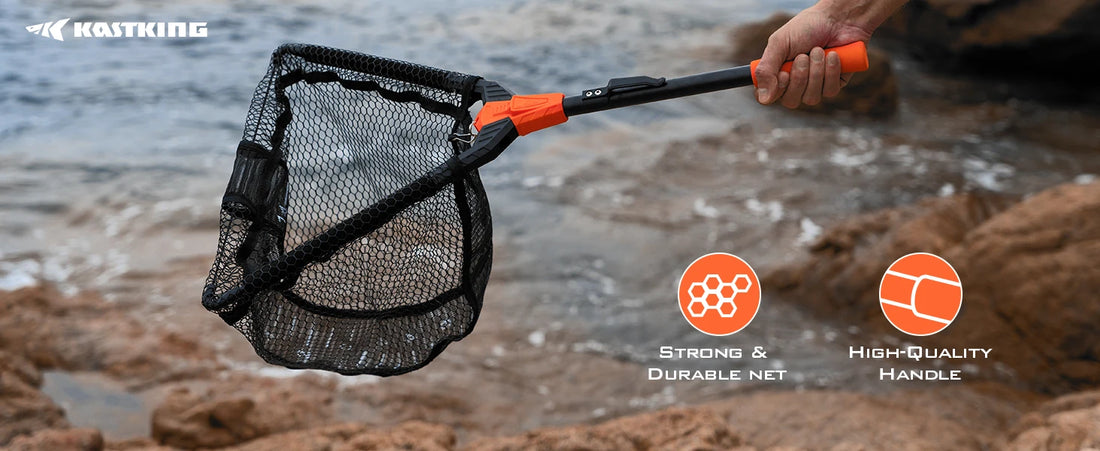 KastKing Pontus Fishing Net Landing Net Foldable & Lightweight Freshwater Fishing Landing Net with Built in Length Scale