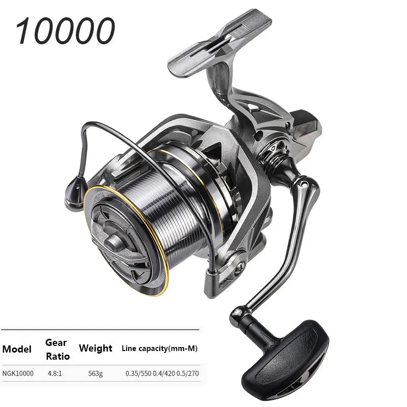 LINNHUE Big Spinning Fishing Reel 8000 9000 10000 12000 14000 Reel Drag 20KG Powerful Reel Saltwater Fresh Water Fishing Pesca