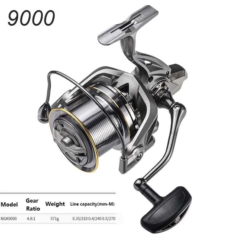 LINNHUE Big Spinning Fishing Reel 8000 9000 10000 12000 14000 Reel Drag 20KG Powerful Reel Saltwater Fresh Water Fishing Pesca