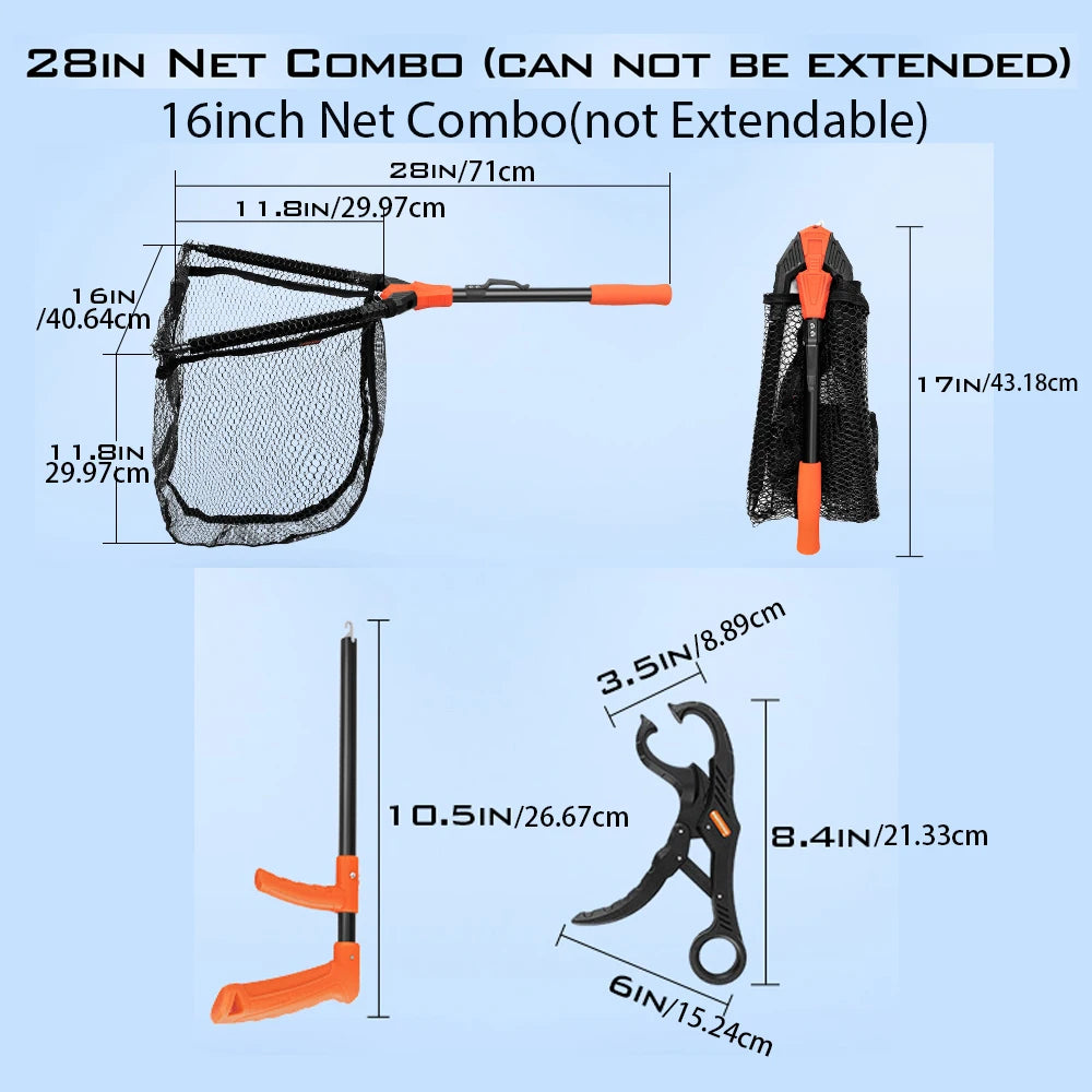 KastKing Pontus Fishing Net Landing Net Foldable & Lightweight Freshwater Fishing Landing Net with Built in Length Scale