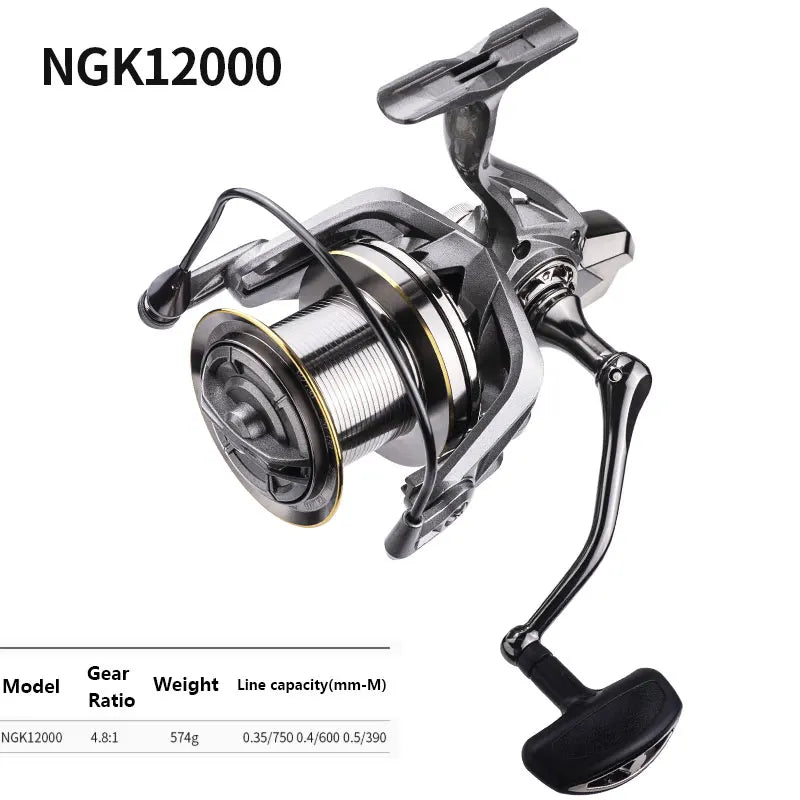 LINNHUE Big Spinning Fishing Reel 8000 9000 10000 12000 14000 Reel Drag 20KG Powerful Reel Saltwater Fresh Water Fishing Pesca