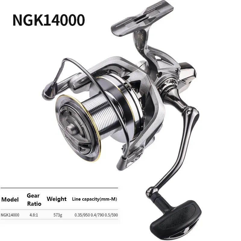 LINNHUE Big Spinning Fishing Reel 8000 9000 10000 12000 14000 Reel Drag 20KG Powerful Reel Saltwater Fresh Water Fishing Pesca