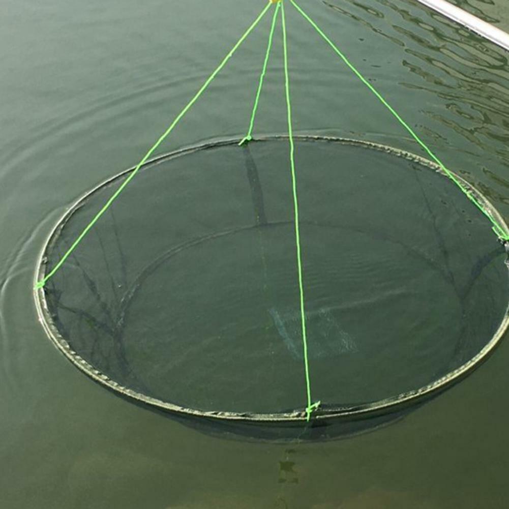 Landing Fishing Net Large Foldable Drop Net Prawn Bait Crab Shrimp Crucian Portable Mesh For Outdoor Reservoir Pond Use 80/100cm