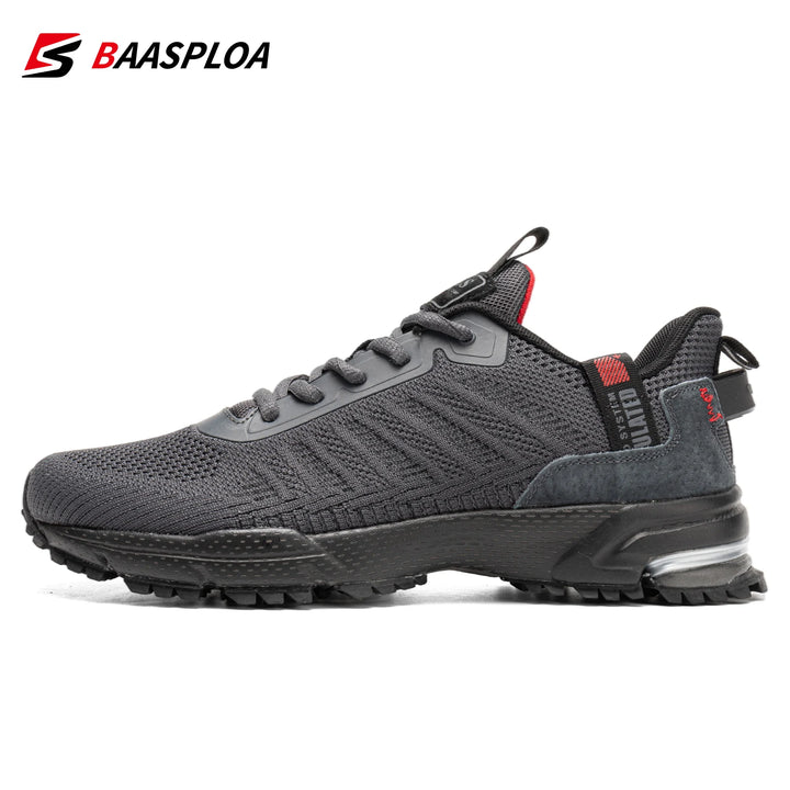 Baasploa 2022 New Male Sneakers Shoes Breathable Mesh Men Running Shoes Outdoor Grass  Walking Gym Shoes For Men Plus size 41-50