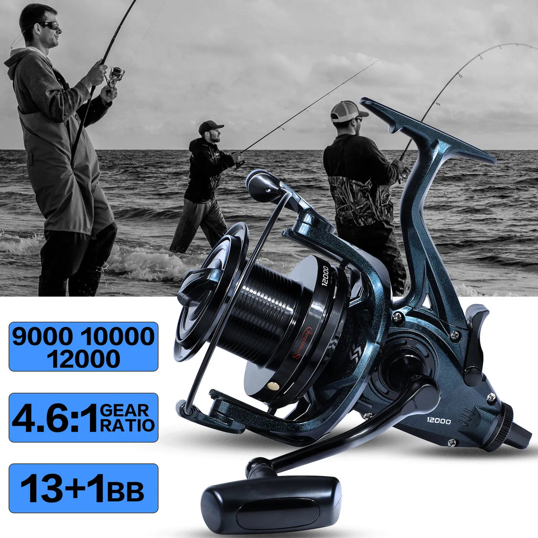 Sougayilang 9000-12000 Full Metal Fishing Reel Ultra Smooth 25KG Max Drag Spinning Reel Saltwater Freshwater Carp Fishing Tackle