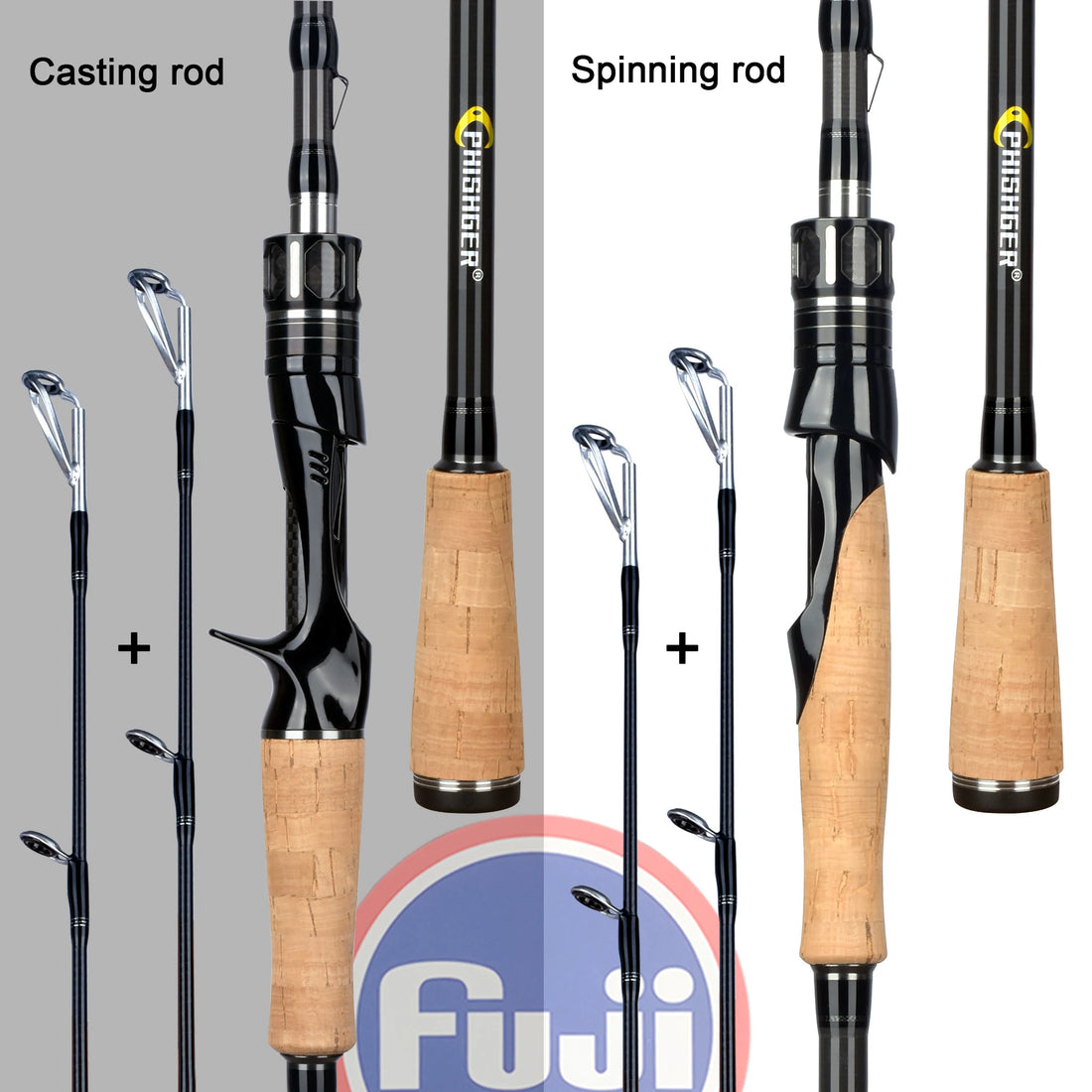 Felenhai Blackjack Casting Spinning Fuji Guide Fishing Rods 1.8/2.1/2.4/2.7/3.0/3.3m 2Tips Lure 5-80g ML/M/MH/H Baitcasting Pole