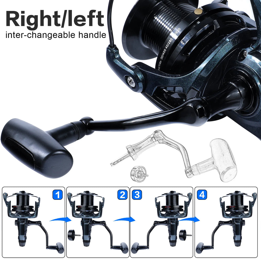 Sougayilang 13+1BB Full Metal Fishing Reel EVA Handle Sea Spinning Reel 25KG Drag Power Carp Fishing Tackles with Free Wire Cup