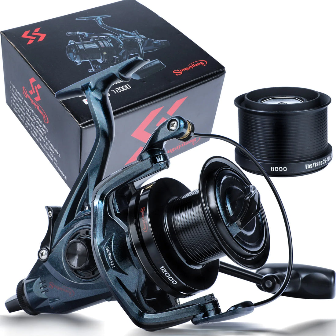 Sougayilang DYD9000-12000 Full Metal Spinning Fishing Reel 13+1BB 25KG Max Drag Power Reel for Saltwater Trolling Surf Fishing