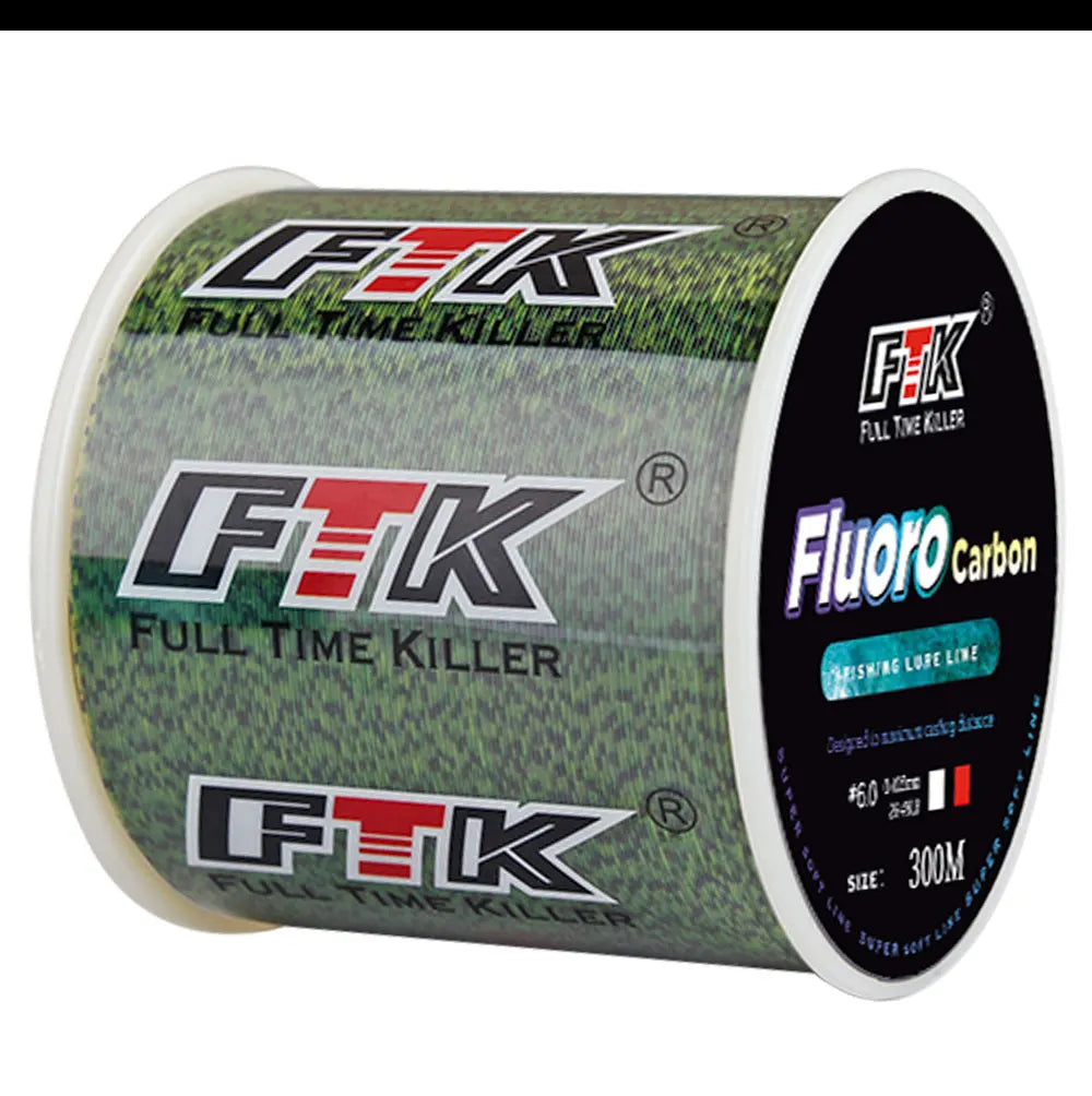 FTK 300/500m Invisible Fishing Line Speckle Fluorocarbon Coating Line 0.20mm-0.50mm 4.13LB-34.32LB Super Strong Spotted Line