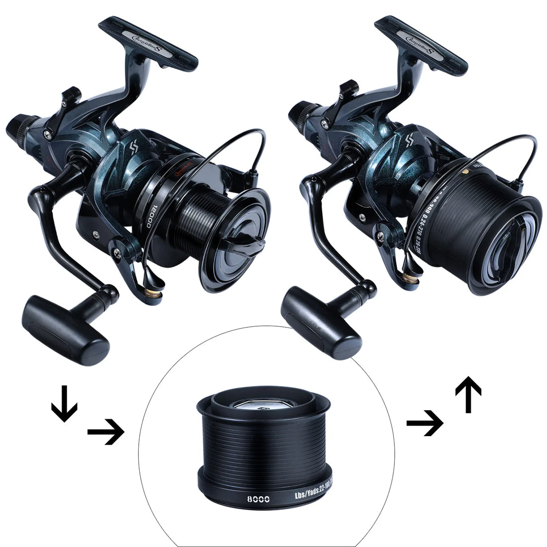 Sougayilang DYD9000-12000 Full Metal Spinning Fishing Reel 13+1BB 25KG Max Drag Power Reel for Saltwater Trolling Surf Fishing