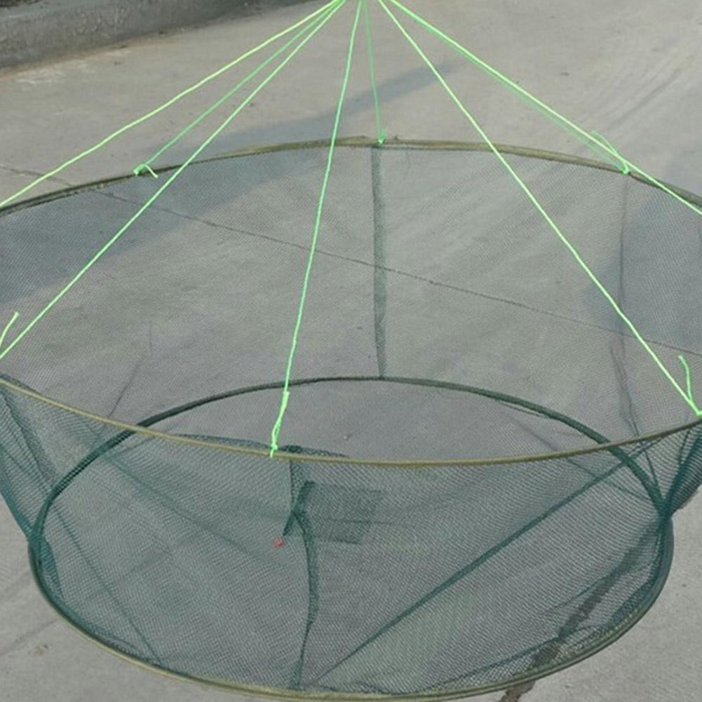 Landing Fishing Net Large Foldable Drop Net Prawn Bait Crab Shrimp Crucian Portable Mesh For Outdoor Reservoir Pond Use 80/100cm