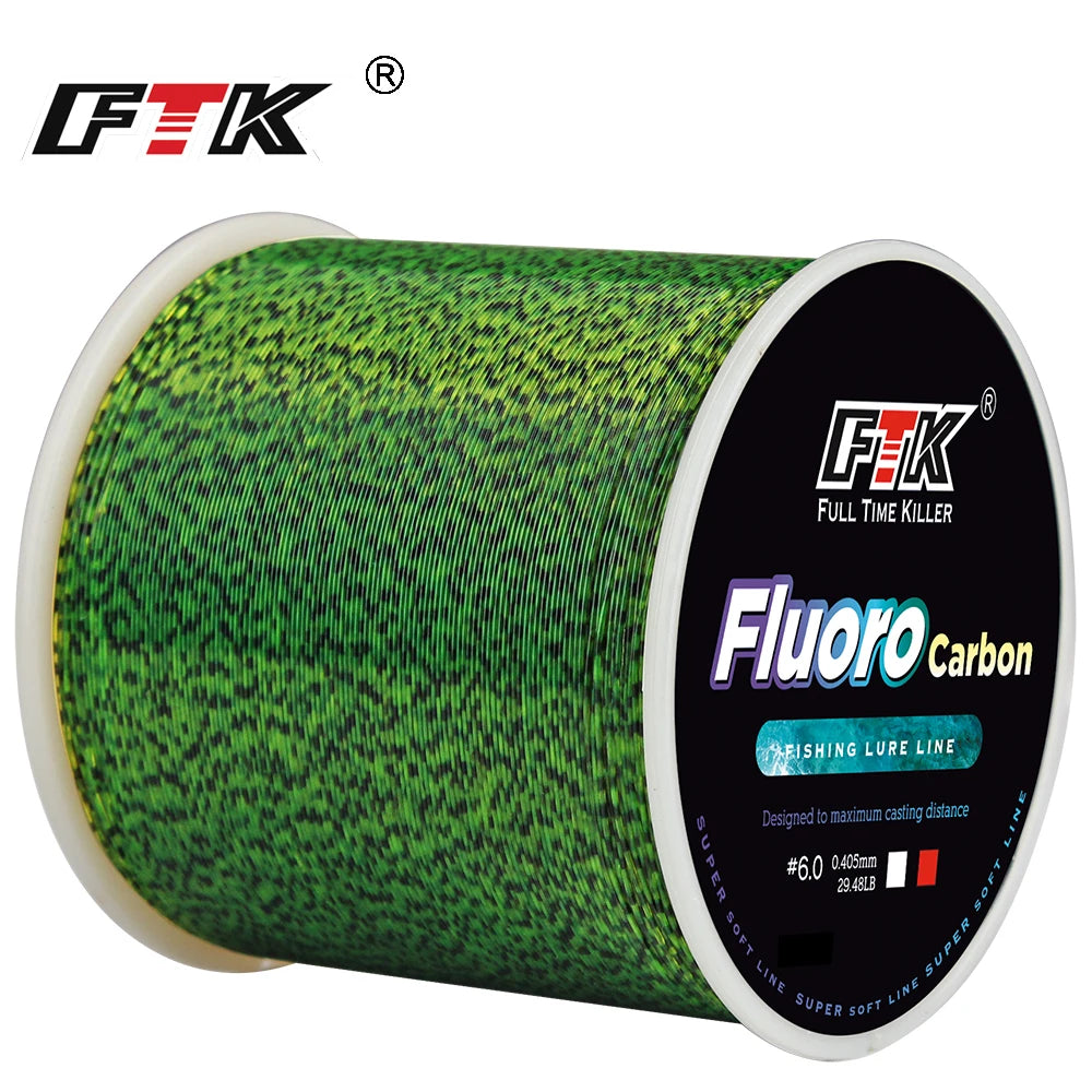 FTK 300/500m Invisible Fishing Line Speckle Fluorocarbon Coating Line 0.20mm-0.50mm 4.13LB-34.32LB Super Strong Spotted Line