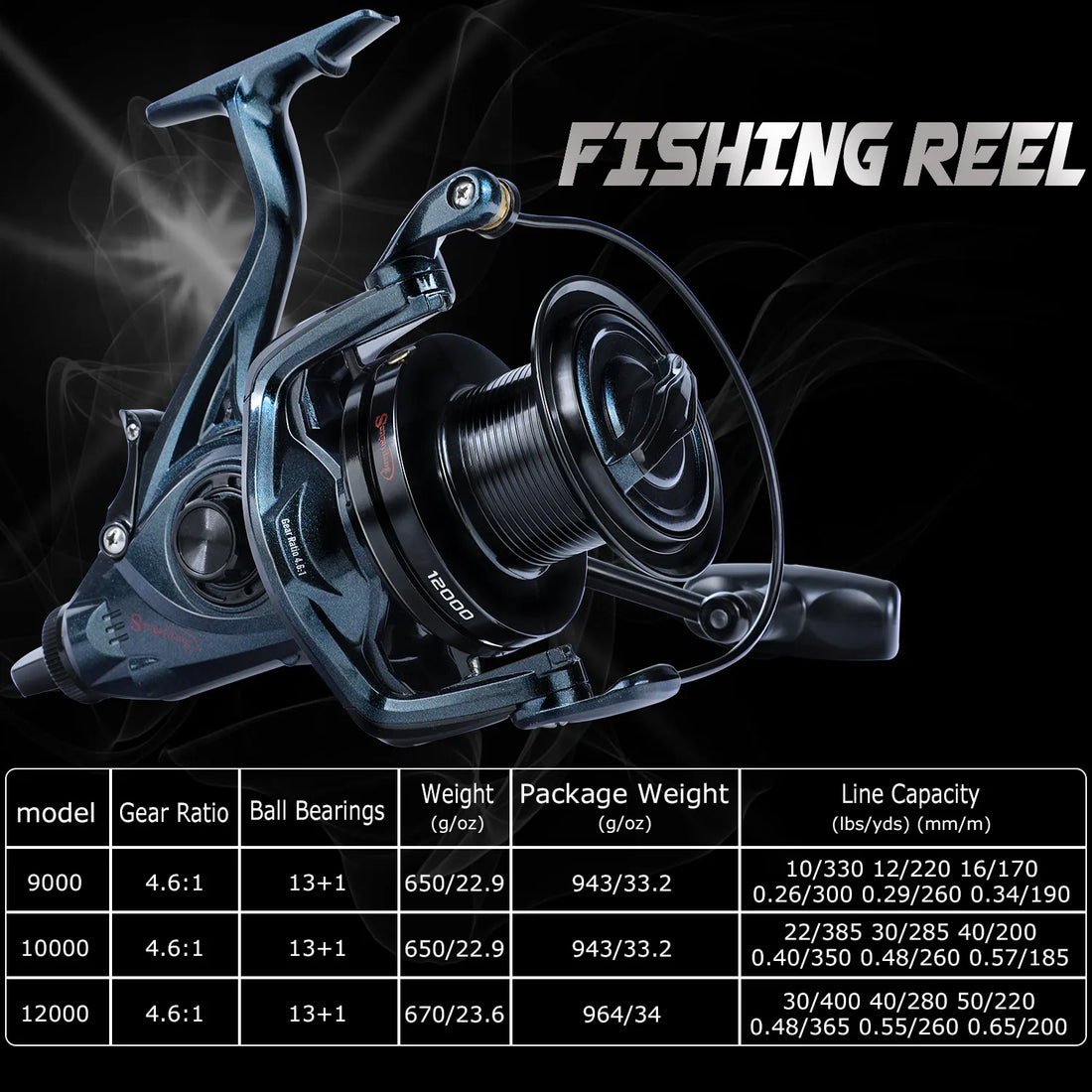 Sougayilang 9000-12000 Full Metal Fishing Reel Ultra Smooth 25KG Max Drag Spinning Reel Saltwater Freshwater Carp Fishing Tackle