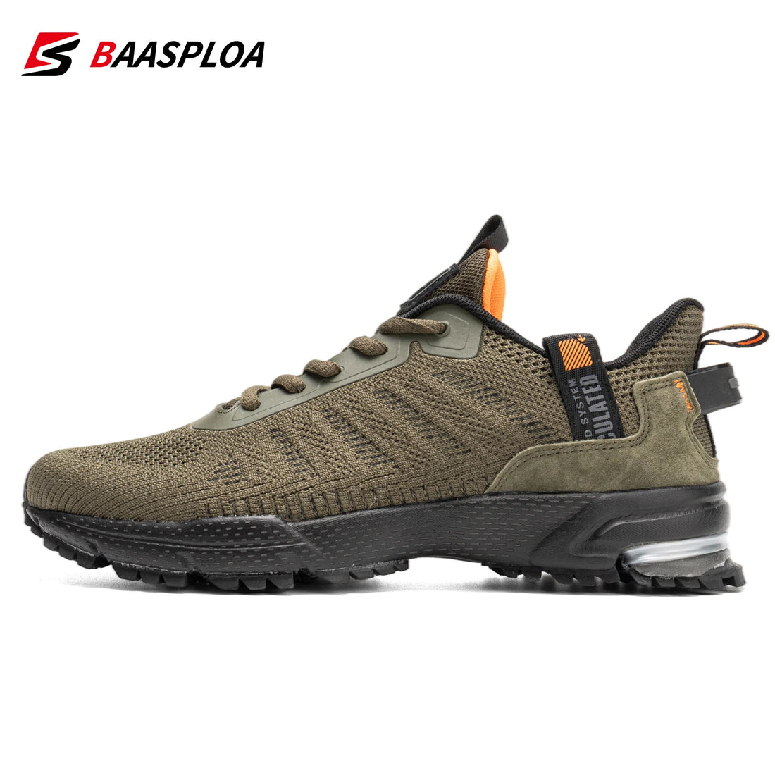 Baasploa 2022 New Male Sneakers Shoes Breathable Mesh Men Running Shoes Outdoor Grass  Walking Gym Shoes For Men Plus size 41-50