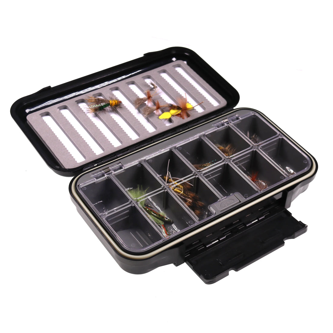 Bimoo M Size Waterproof Fishing Fly Box Fly Fishing Tackle Box Small Spoon Lure Hook Ice Jig Storage Box  7.76''x4.40''x1.81''