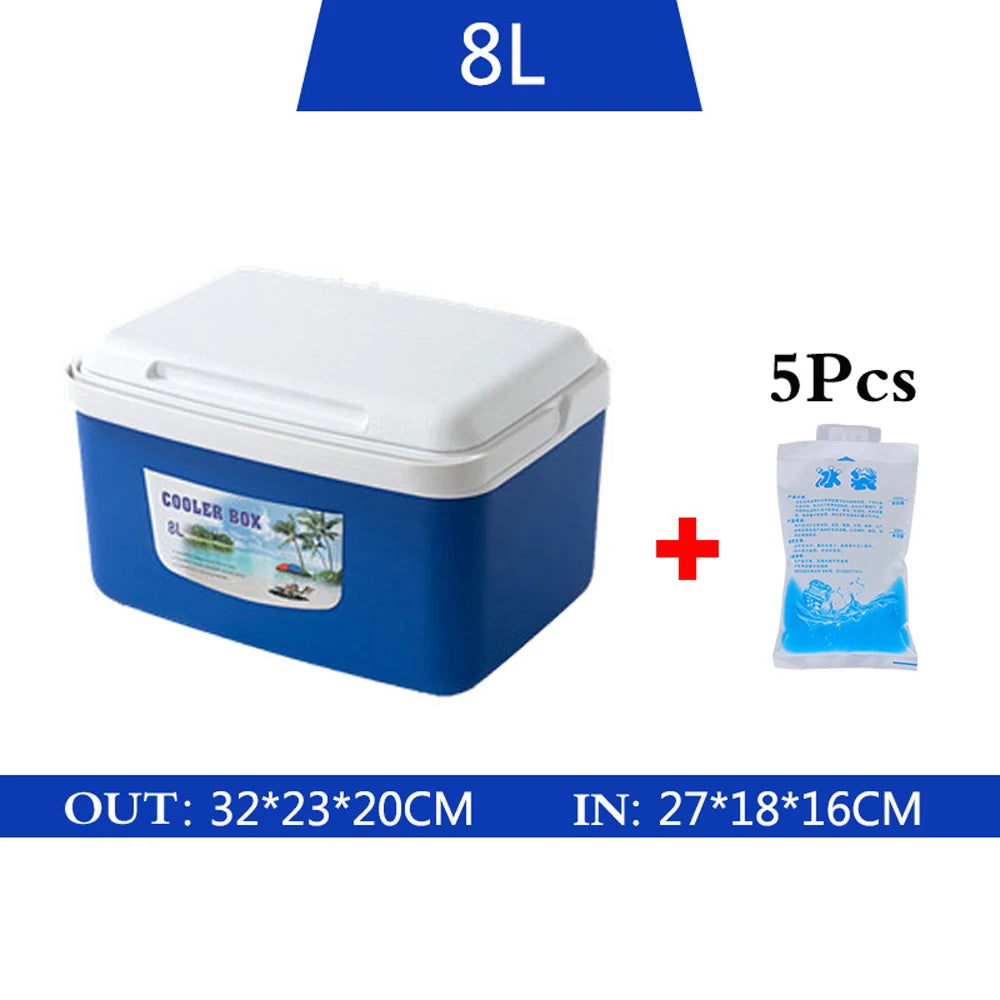 8L 13L Outdoor Incubator Portable Food Storage Box Car Cold Ice Fishing Box Cooler Mini Fridge for Home Camping Traveling Pesca