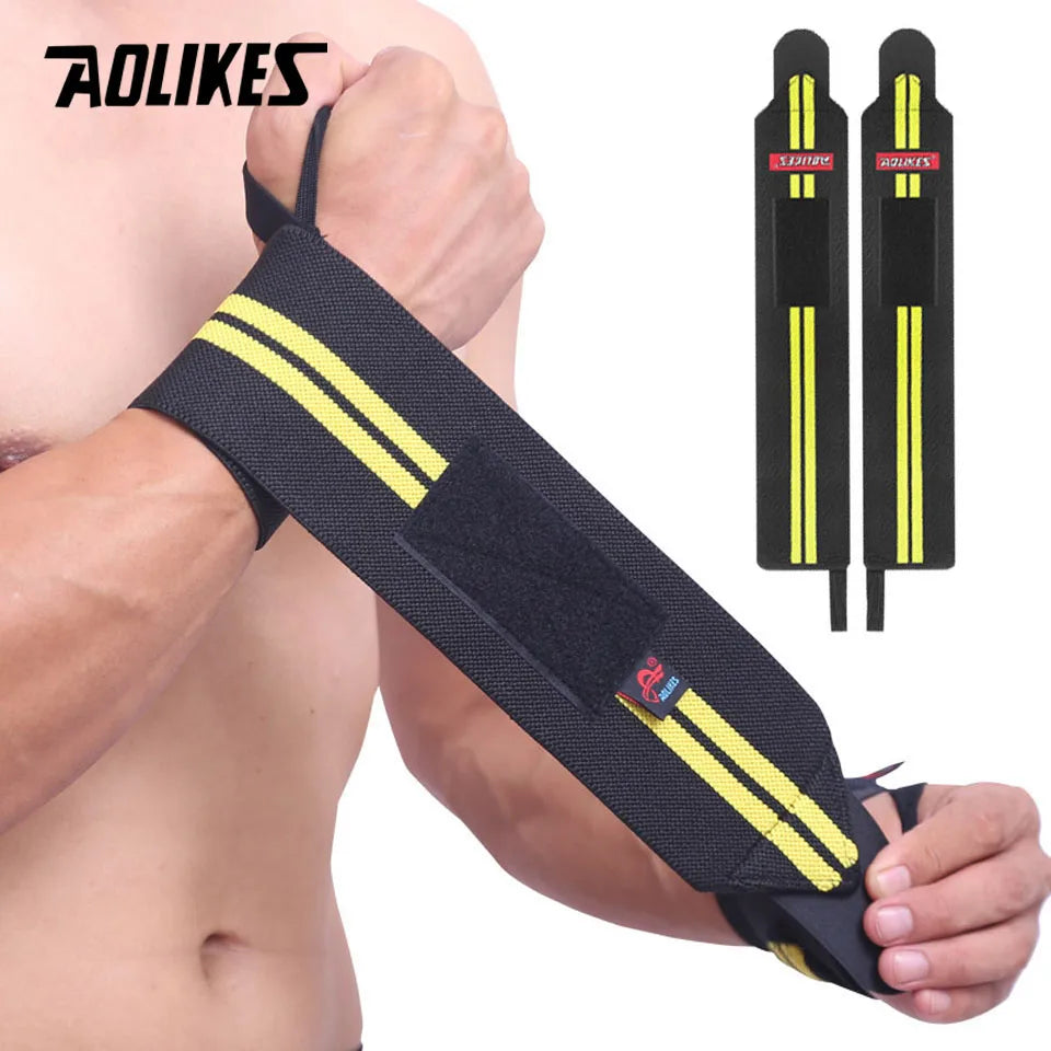 AOLIKES 1 Pair Wristband Wrist Support Weight Lifting Gym Training Wrist Support Brace Straps Wraps Crossfit Powerlifting