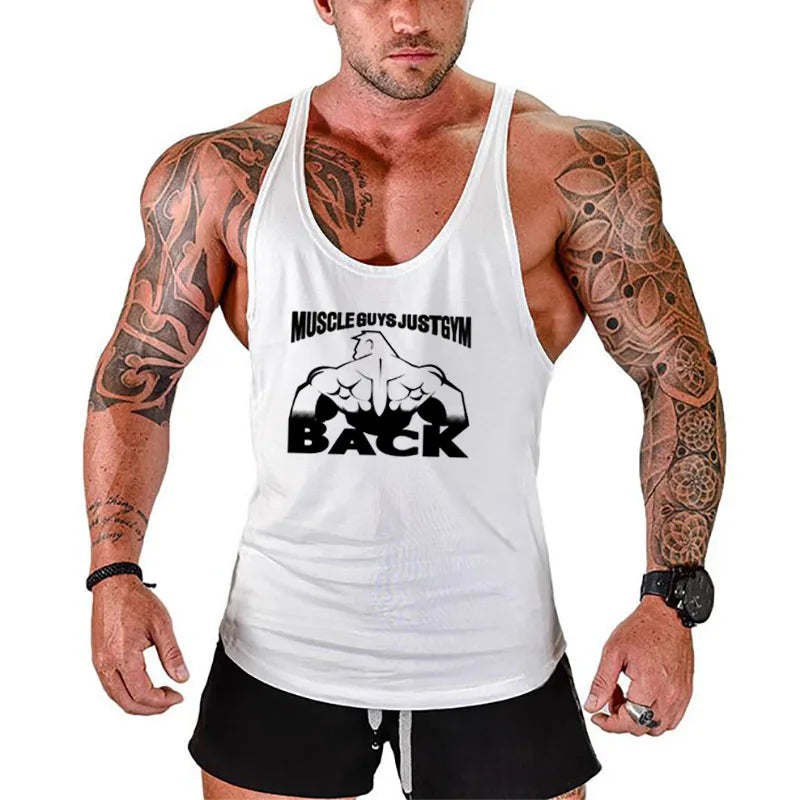 New Hot Sale Mens Printed Tank Top Breathable Cool Vest Running Shirt Cotton Tees Bodybuilding Singlet Fitness Sleeveless