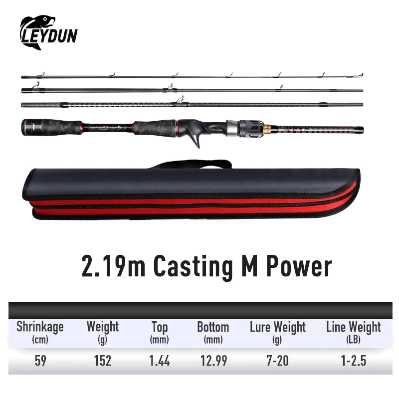 LEYDUN A-THORN Spinning 4 Section Fishing Rods High Quality Guide Ring FUJI Reel Seat Multi-section Casting Travel Feeder Rods