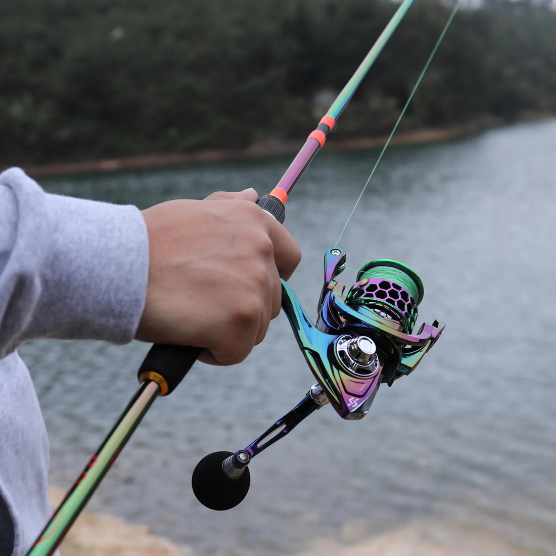 Sougayilang UL Fishing Rods Spinning Casting Throw Fishing Rod 5 Sections 1.8-2.4M High Carbon Fiber Travel Fishing Accessories