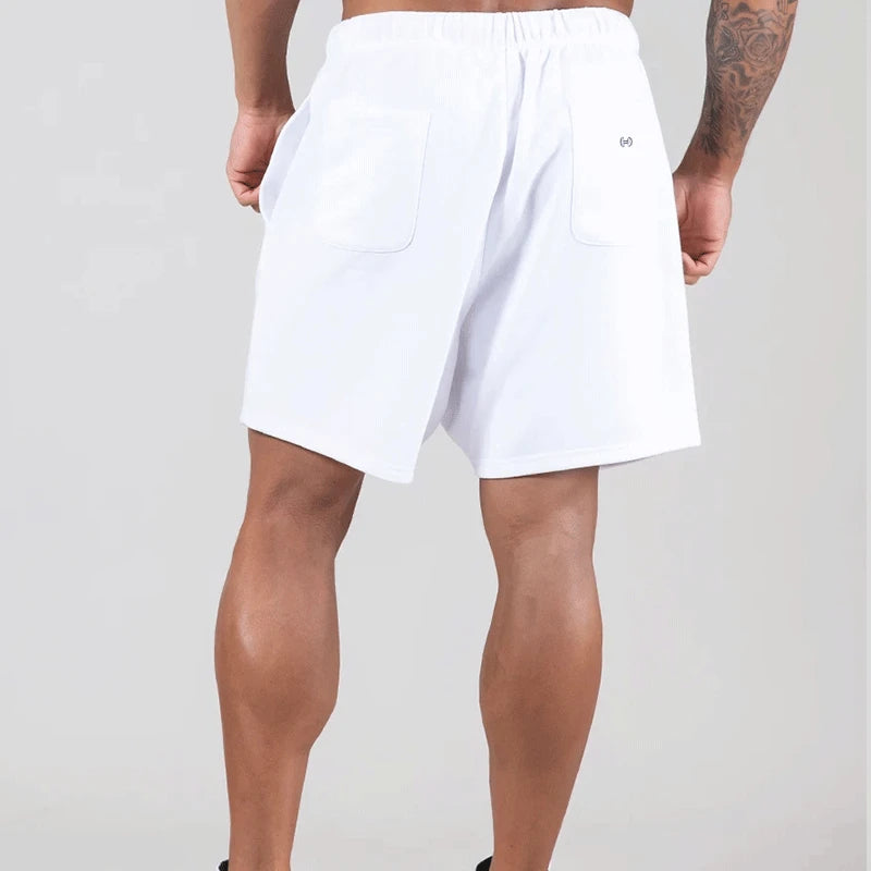 M-3XL LYS Running Cotton Shorts Men Solid Clothing Fitness Bodybuilding Short Pants Sport Homme Gym Training Beach Shorts