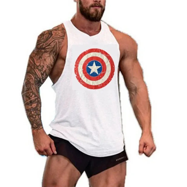 New Fashion Cotton Sleeveless Shirts Tank Top Men Fitness Shirt Mens Singlet Bodybuilding Workout Gyms Vest Fitness Men