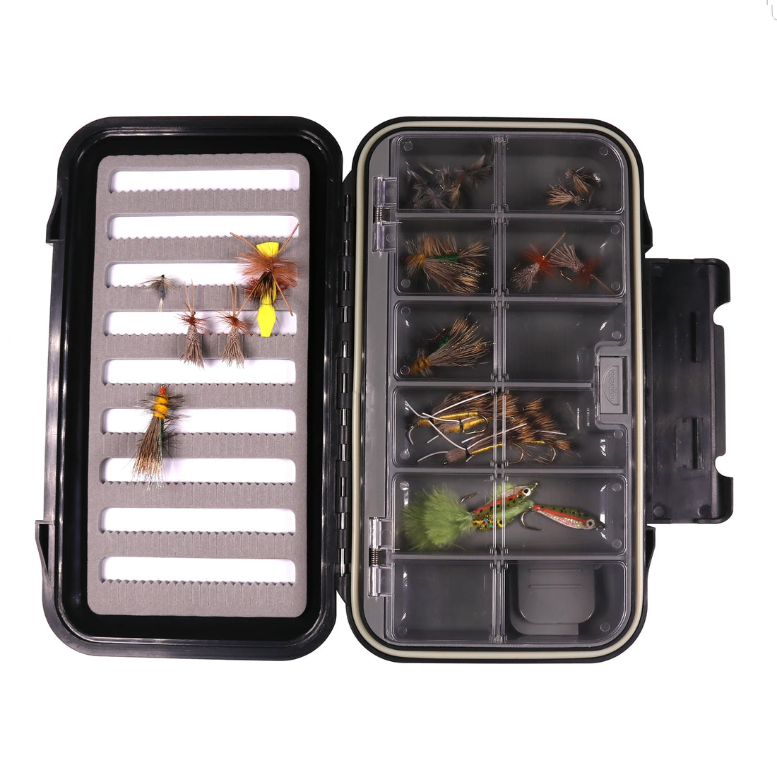 Bimoo M Size Waterproof Fishing Fly Box Fly Fishing Tackle Box Small Spoon Lure Hook Ice Jig Storage Box  7.76''x4.40''x1.81''