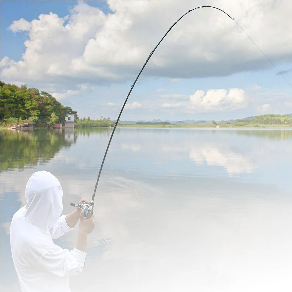 Sougayilang Portable 4 Section Casting Fishing Rods with 24 Ton Carbon Fiber Latest Serpentine Reel Seat UltraLight Pesca