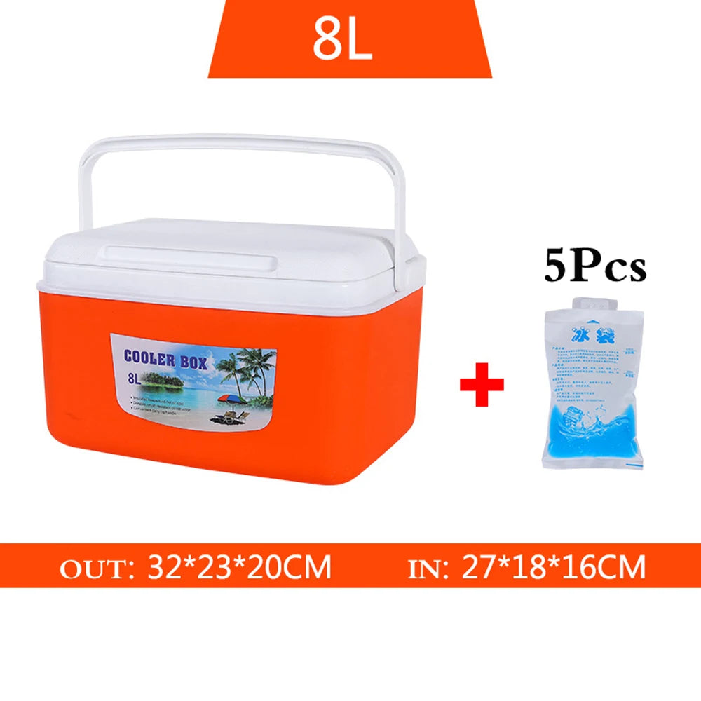 8L 13L Outdoor Incubator Portable Food Storage Box Car Cold Ice Fishing Box Cooler Mini Fridge for Home Camping Traveling Pesca