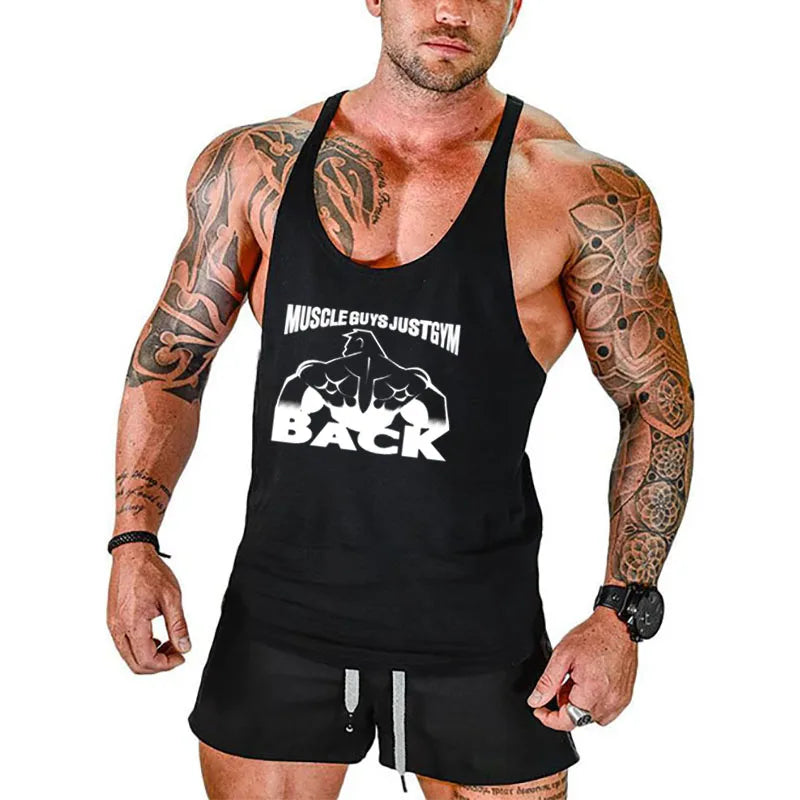 New Hot Sale Mens Printed Tank Top Breathable Cool Vest Running Shirt Cotton Tees Bodybuilding Singlet Fitness Sleeveless