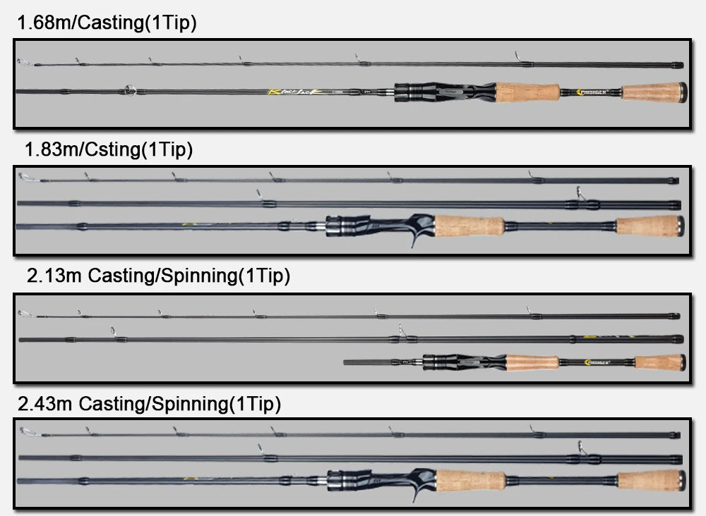 Felenhai Blackjack Casting Spinning Fuji Guide Fishing Rods 1.8/2.1/2.4/2.7/3.0/3.3m 2Tips Lure 5-80g ML/M/MH/H Baitcasting Pole