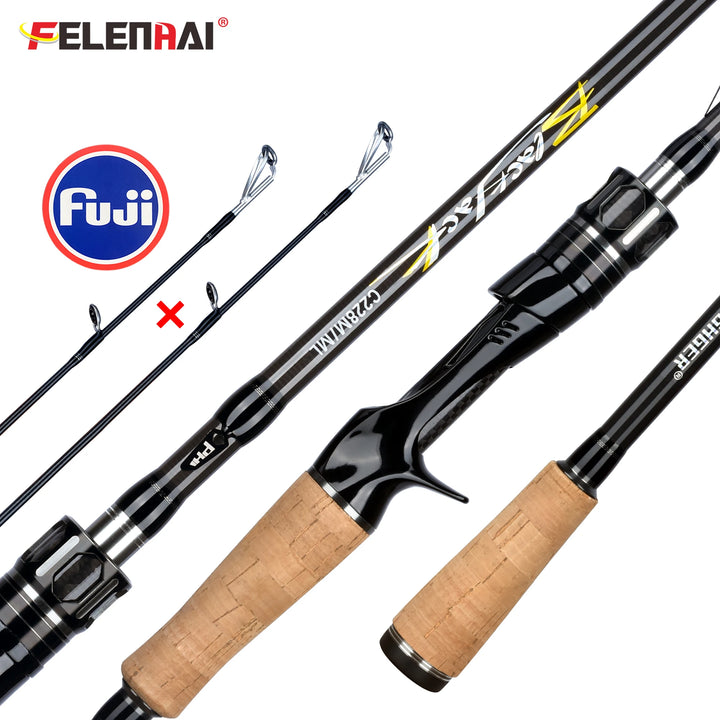 Felenhai Blackjack Casting Spinning Fuji Guide Fishing Rods 1.8/2.1/2.4/2.7/3.0/3.3m 2Tips Lure 5-80g ML/M/MH/H Baitcasting Pole