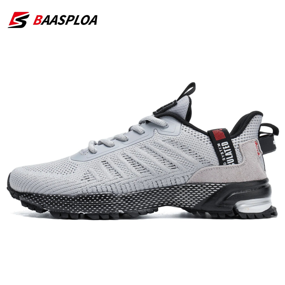 Baasploa 2022 New Male Sneakers Shoes Breathable Mesh Men Running Shoes Outdoor Grass  Walking Gym Shoes For Men Plus size 41-50