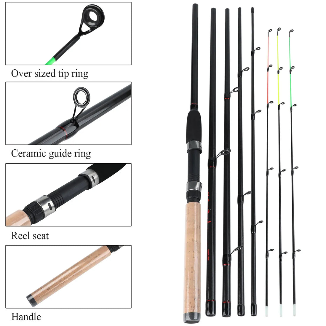 Sougayilang 3M Spinning Fishing Rod Combo L M H Power Feeder Carp Fishing Rod and 11+1BB Carp Fishing Reels Rod Line Set