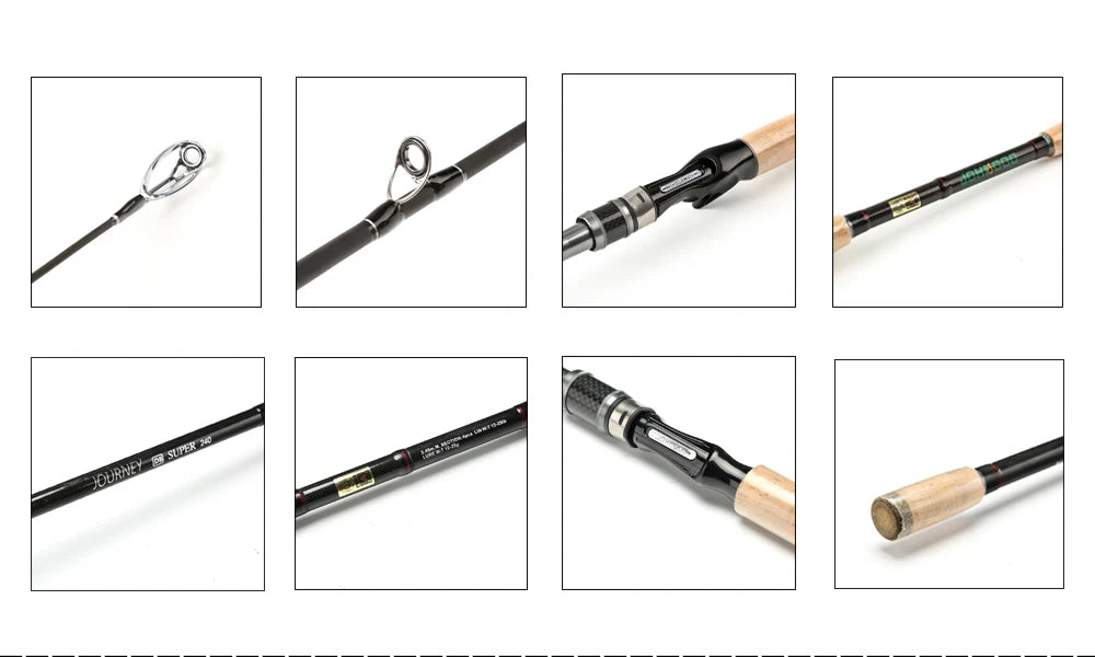 JOHNCOO Casting Rod  With Case 2.1m 2.4m 2.7m 3m Carbon Fishing Rod Travel Rod BaitCasting Rod Medium Fast action 10-25g