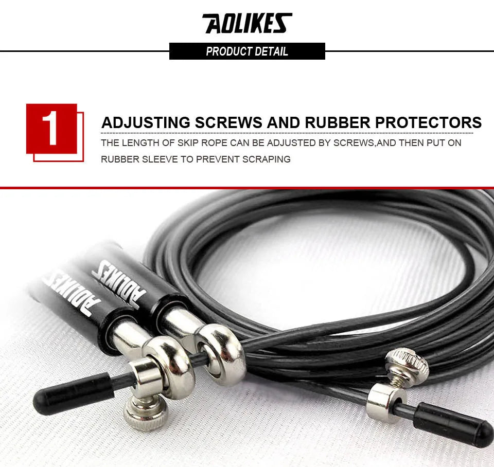 AOLIKES Crossfit Jump Rope Professional Speed Bearing Skipping Fitness Workout Training Equipement MMA Boxing Home Exercise