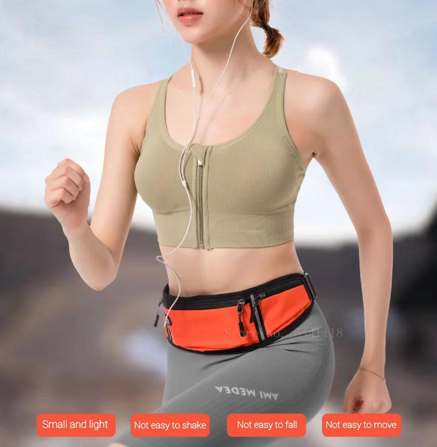 Professional Running Waist Bag Sports Belt Pouch Mobile Phone Case Men Women Hidden Pouch Gym SportsBags Running Belt Waist Pack