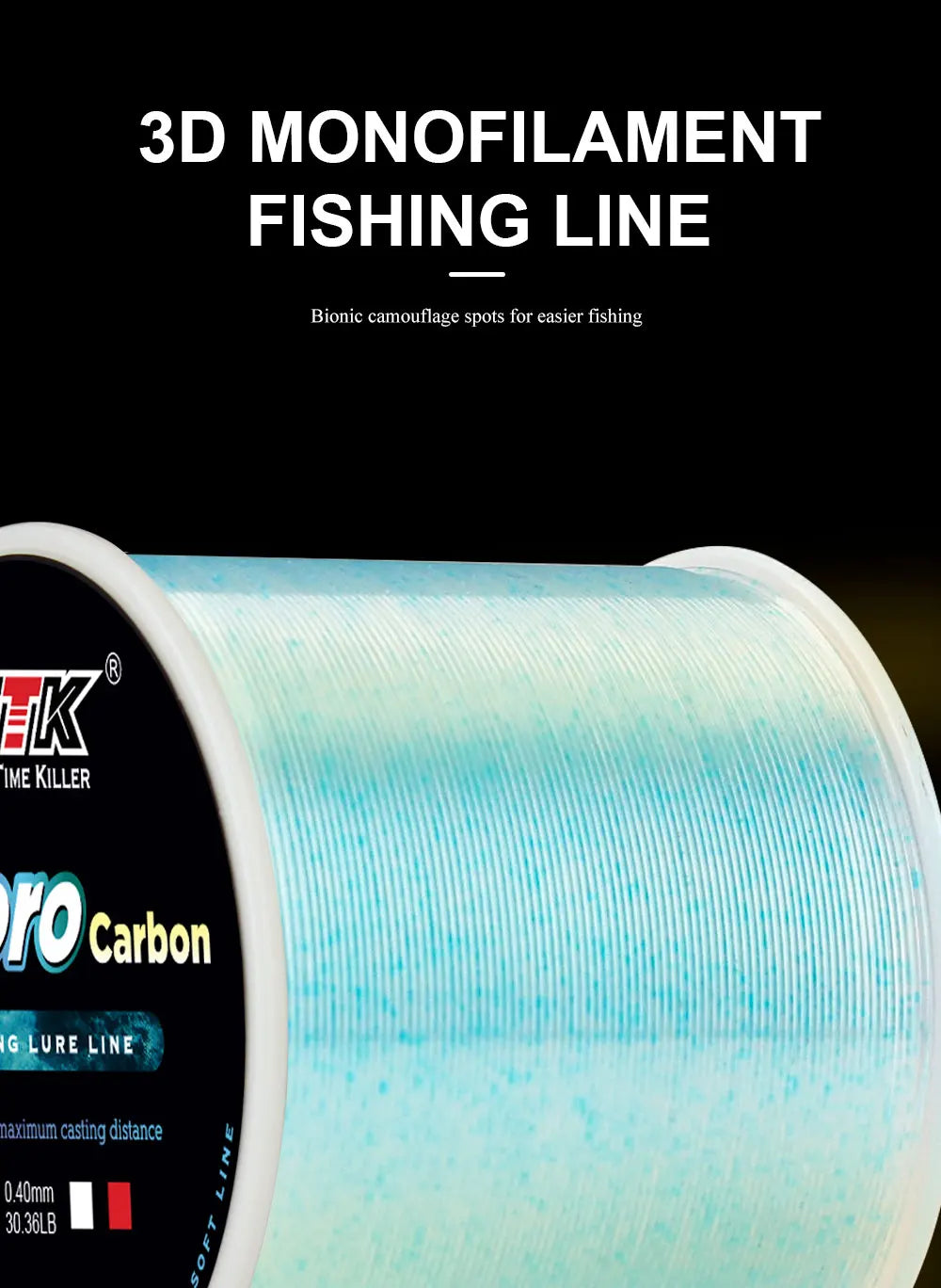 FTK 300/500m Invisible Fishing Line Speckle Fluorocarbon Coating Line 0.20mm-0.50mm 4.13LB-34.32LB Super Strong Spotted Line