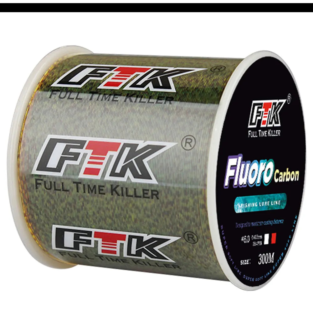 FTK 300/500m Invisible Fishing Line Speckle Fluorocarbon Coating Line 0.20mm-0.50mm 4.13LB-34.32LB Super Strong Spotted Line