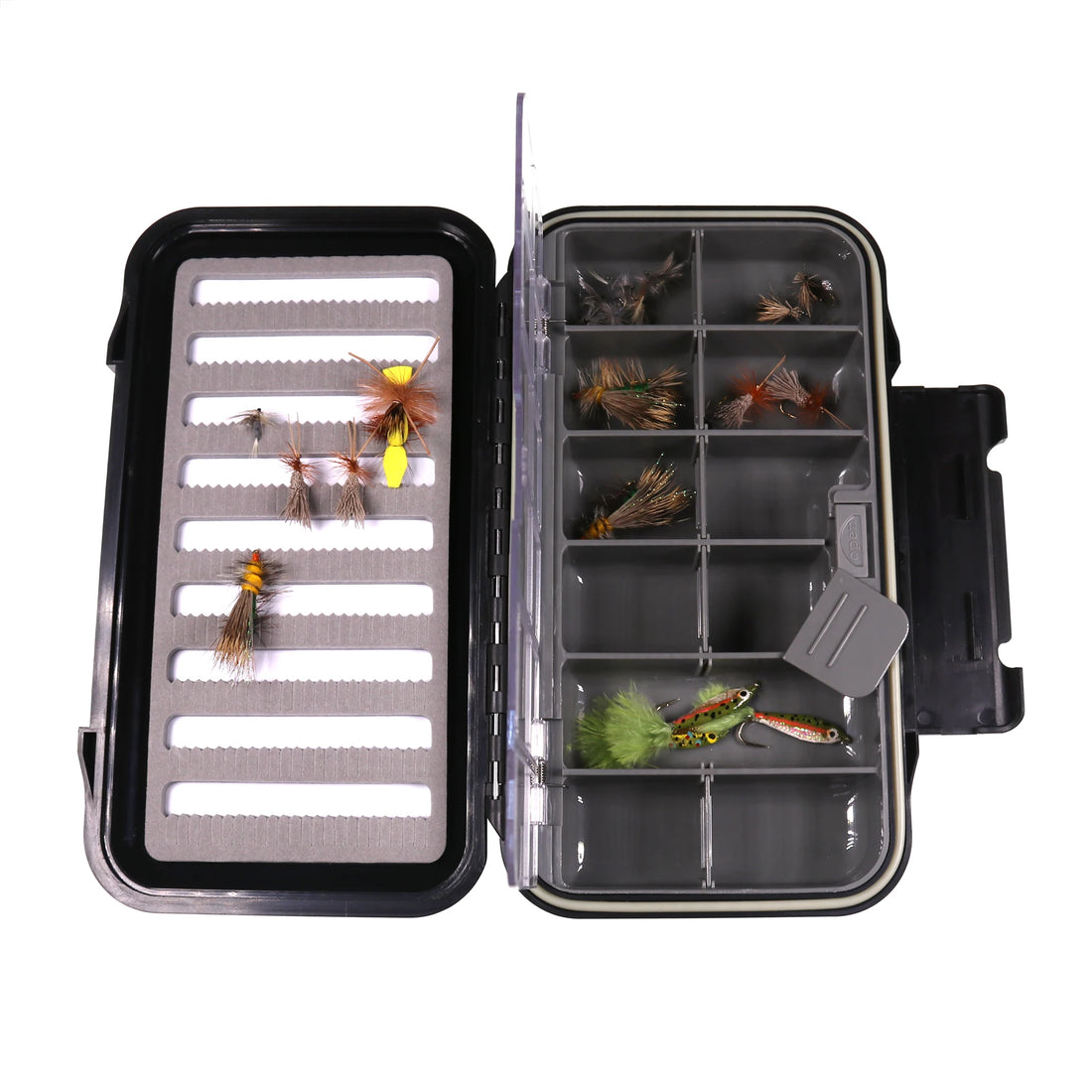 Bimoo M Size Waterproof Fishing Fly Box Fly Fishing Tackle Box Small Spoon Lure Hook Ice Jig Storage Box  7.76''x4.40''x1.81''