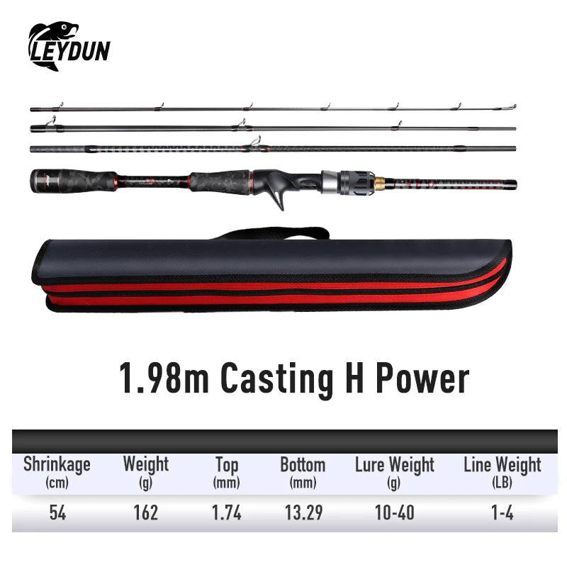 LEYDUN A-THORN Spinning 4 Section Fishing Rods High Quality Guide Ring FUJI Reel Seat Multi-section Casting Travel Feeder Rods