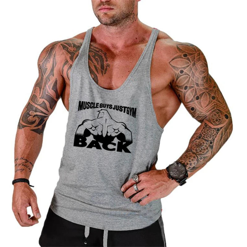 New Hot Sale Mens Printed Tank Top Breathable Cool Vest Running Shirt Cotton Tees Bodybuilding Singlet Fitness Sleeveless