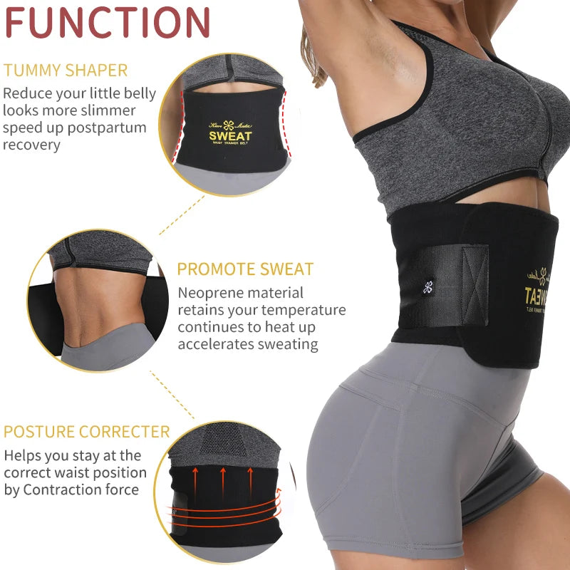 Waist Trimmer Belt Slim Men Body Shaper Cinchers Tummy Control Neoprene Sweat Wrap for Stomach and Back Lumbar Support