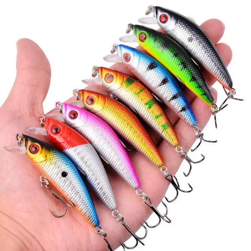 3/5/8 Pcs of Random Fishing Lure Set High Quality Swimming Bait Minnow Mini Crank Wobble Bait Crankbait Artificial Bait