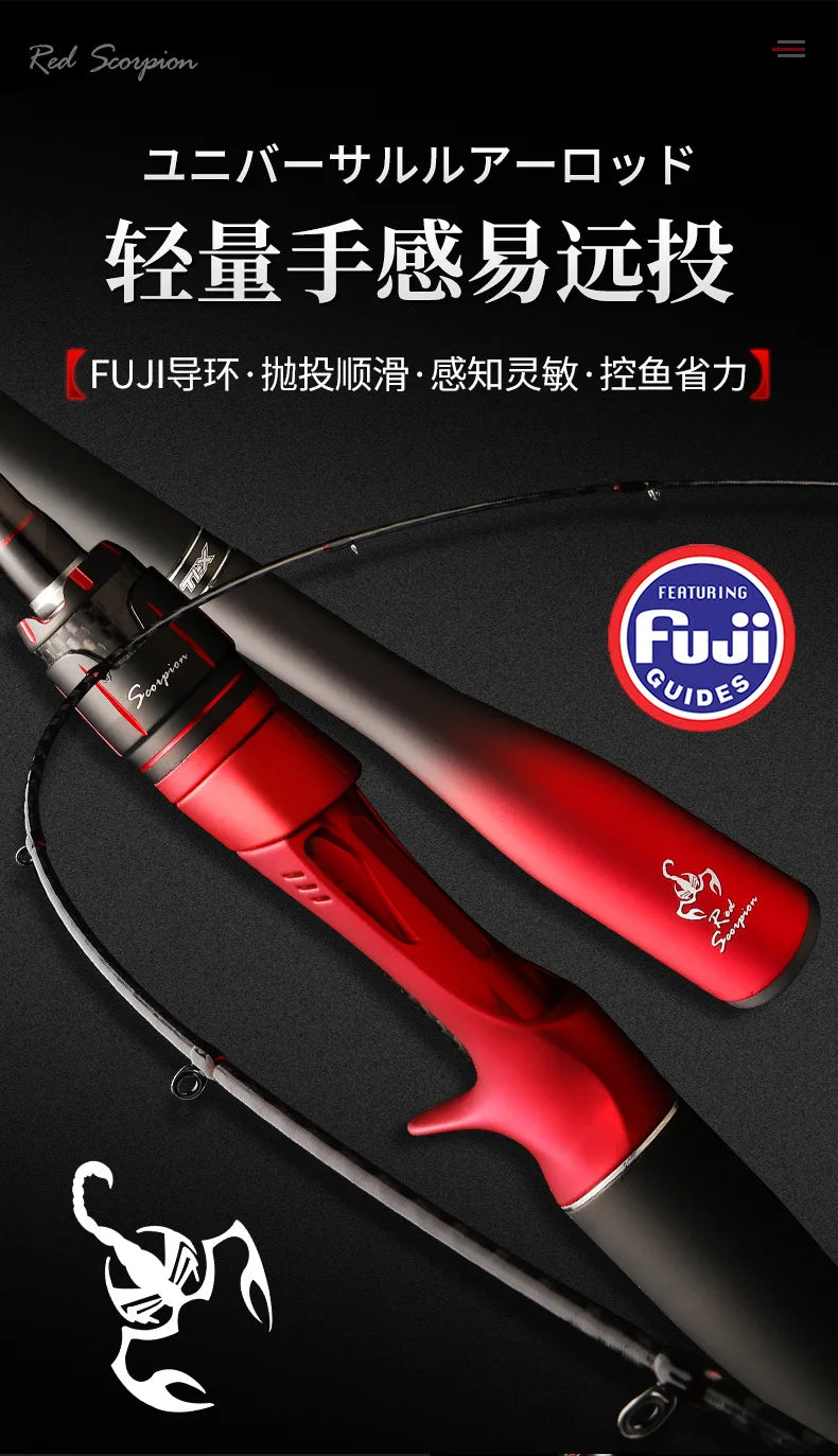 MASCOTTE RED SCORPION Lure Fishing Rod 2.13m 2.4m Spinning Casting Rod Full FUJI Parts Japan Quality ML Action High Carbon Rods