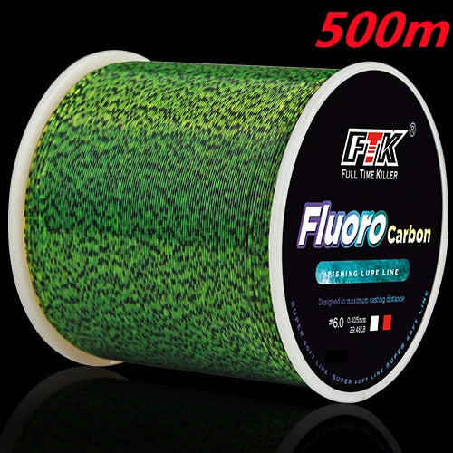 FTK 300/500m Invisible Fishing Line Speckle Fluorocarbon Coating Line 0.20mm-0.50mm 4.13LB-34.32LB Super Strong Spotted Line