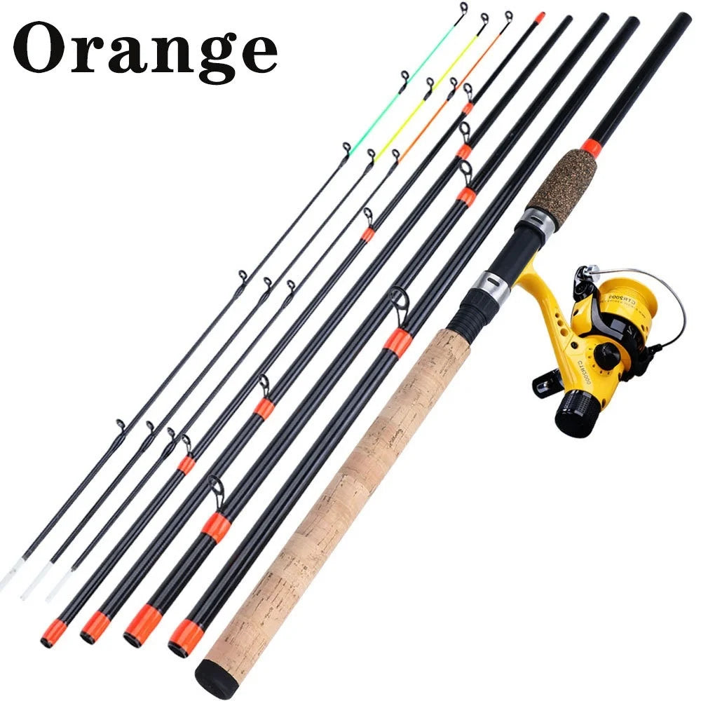 Sougayilang 3M Spinning Fishing Rod Combo L M H Power Feeder Carp Fishing Rod and 11+1BB Carp Fishing Reels Rod Line Set