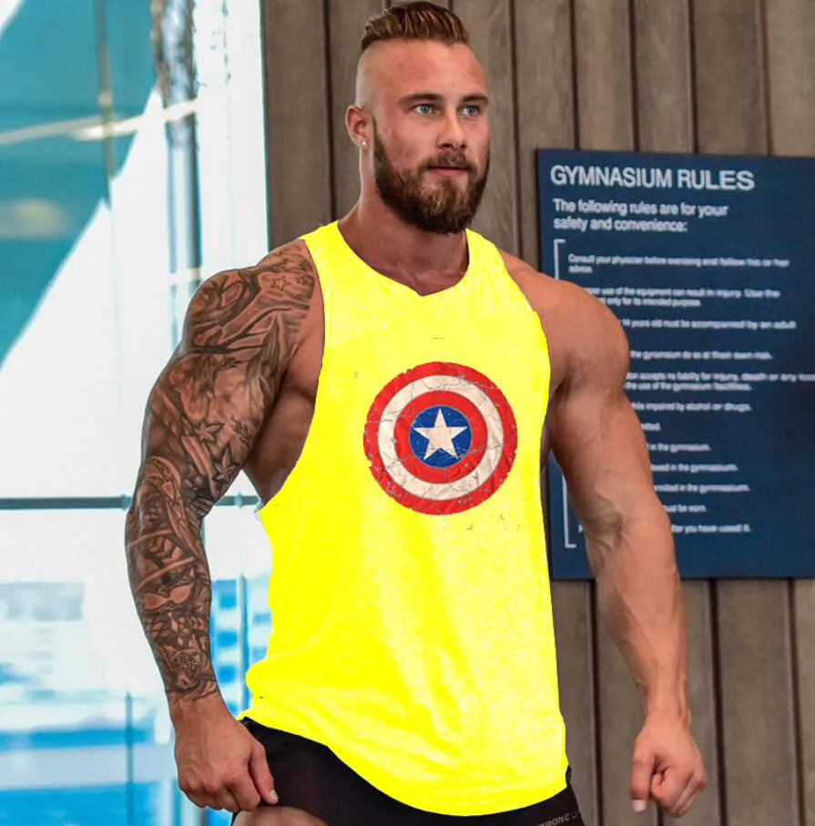 New Fashion Cotton Sleeveless Shirts Tank Top Men Fitness Shirt Mens Singlet Bodybuilding Workout Gyms Vest Fitness Men